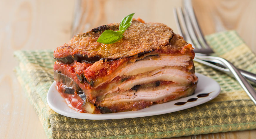 lasagna con tacchino e melanzane