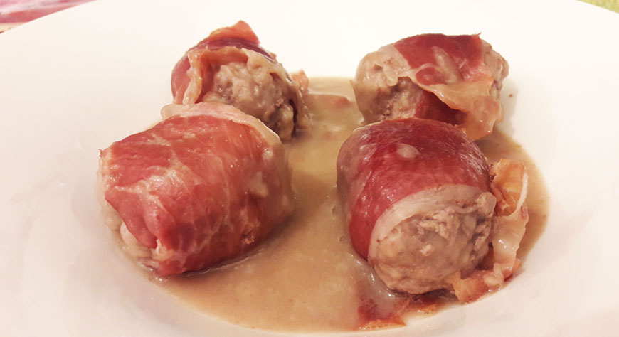 Polpette al vino con prosciutto di San Daniele