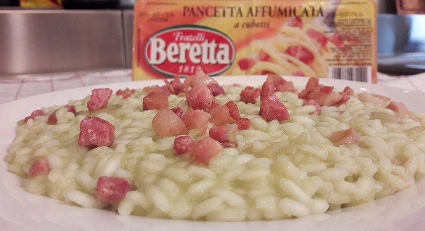 Risotto fave e pancetta
