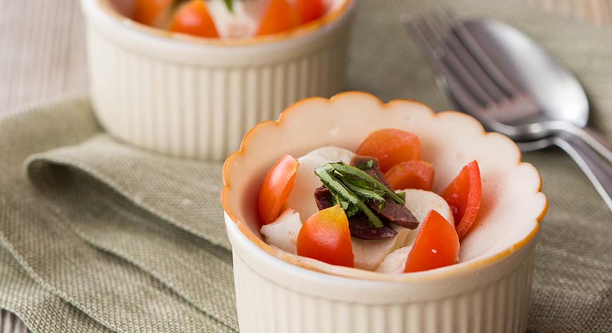 Rose di Petto di pollo con pomodorino