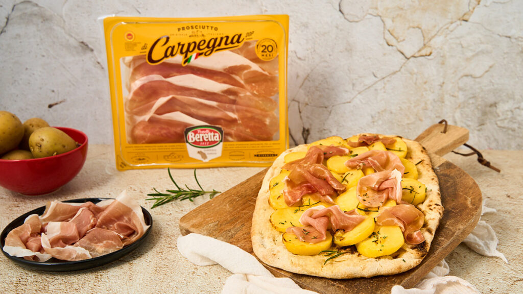 Pinsa con patate saltate