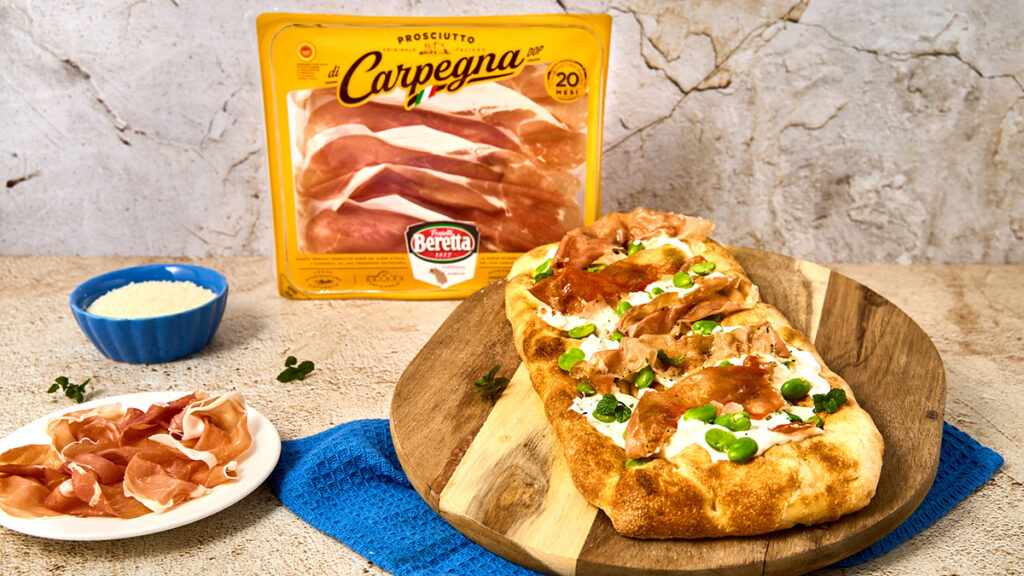 Pinsa con crema di pecorino