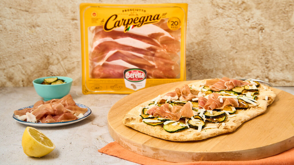 Pinsa con zucchine fritte