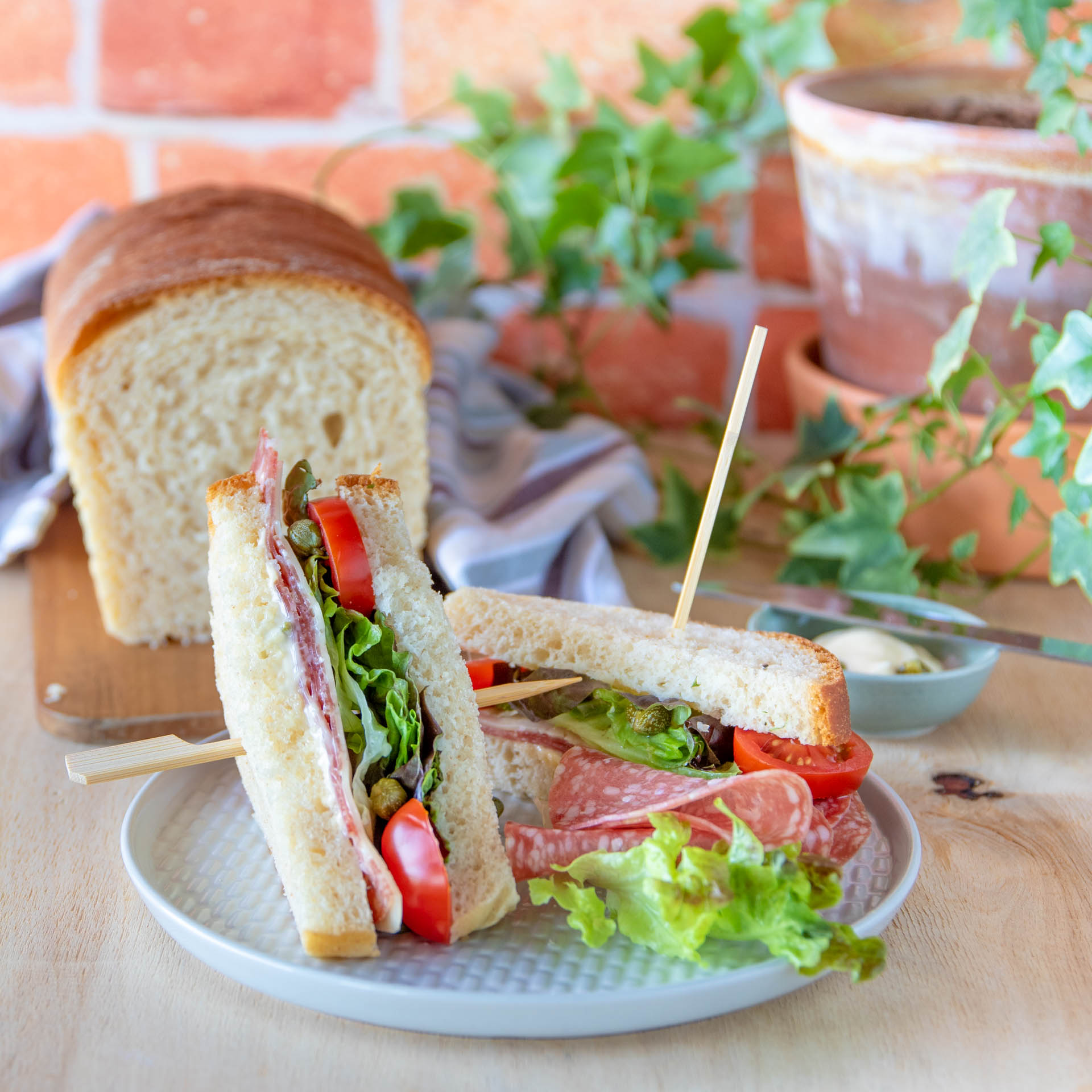 Sandwich al salame con salsa remoulade