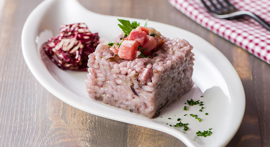 Risotto speck e radicchio