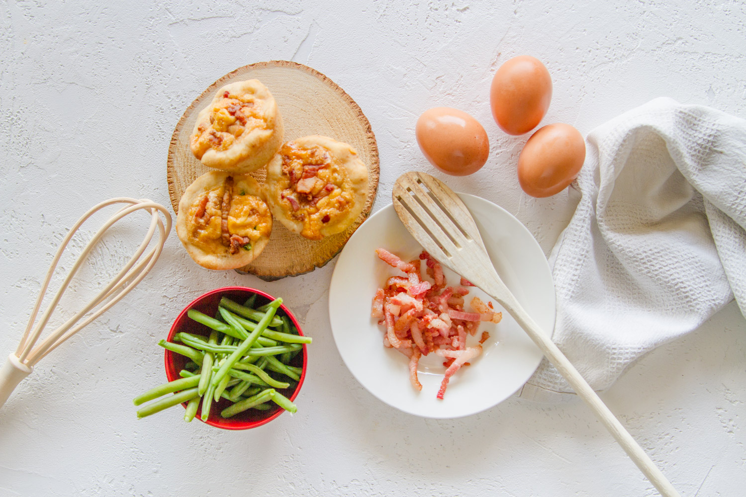 Quiche con patate, fagiolini e guanciale