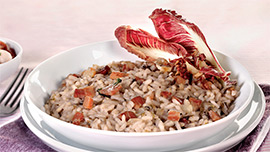 Risotto con speck e radicchio