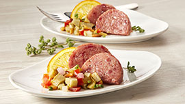 COTECHINO CON CAPONATA DI CARCIOFI E ARANCIA CANDITA