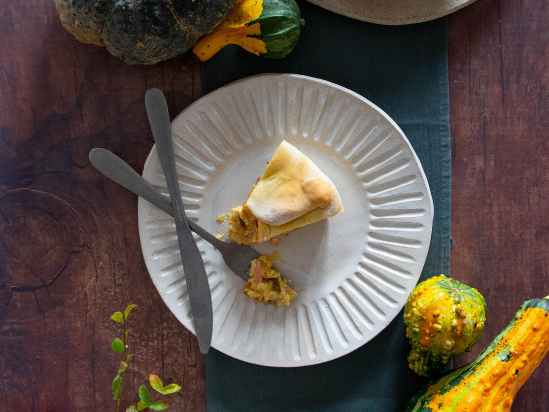 Quiche con zucca e Guanciale