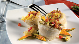 Involtini di sogliola con pancetta