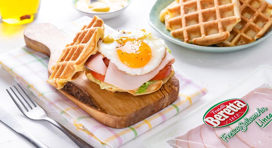 Waffle Sandwich con tacchino al forno