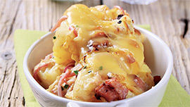 Patate con pancetta cotto e Fontina