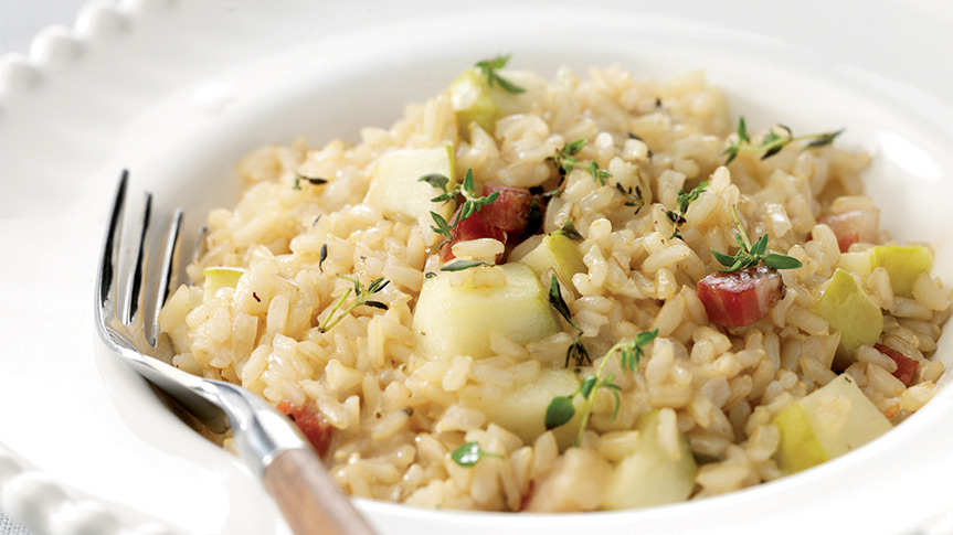 Risotto semintegrale alle mele verdi